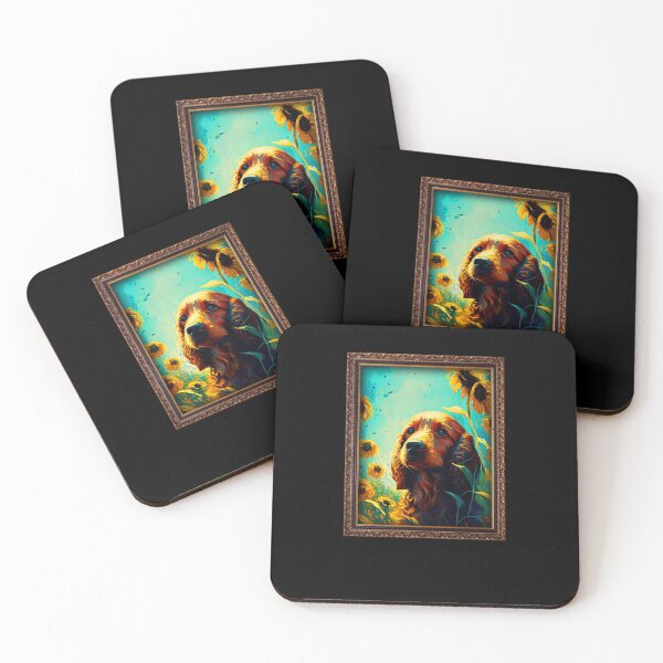 Item preview, Irish Setter Sunflower Painting Adorable Dog designed and sold by rafaeltto.