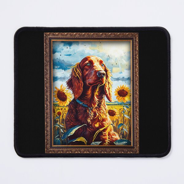 Item preview, Irish Setter Sunflower Painting Adorable Dog designed and sold by rafaeltto.