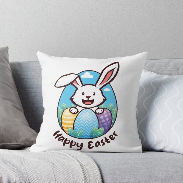 Item preview, Easter Bunny with Easter eggs (on light colors) designed and sold by messy-nessie.
