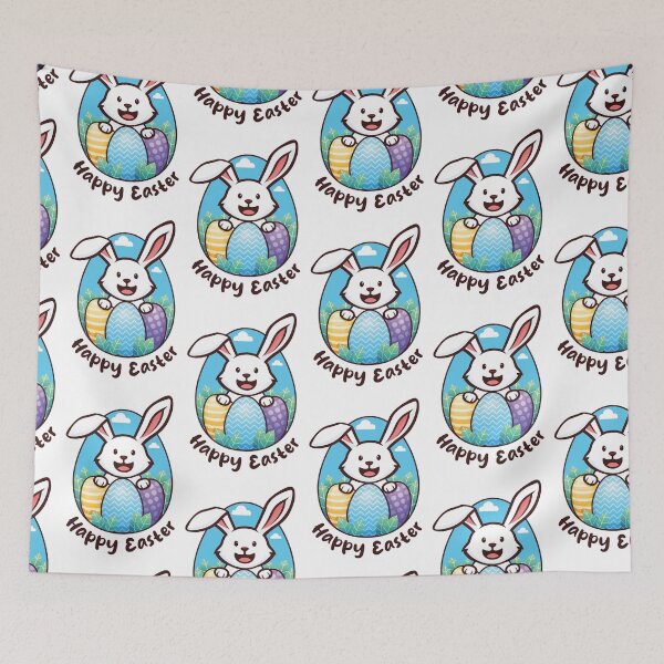 Item preview, Easter Bunny with Easter eggs (on light colors) designed and sold by messy-nessie.