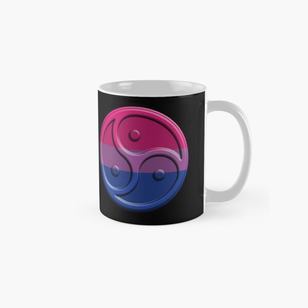 Kawaii Goth Cat on Skull Bisexual Pride Aesthetic Mug