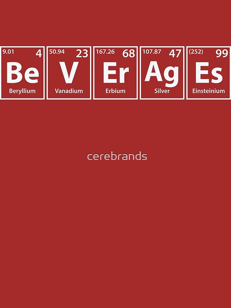 "Beverages (BeVErAgEs) Periodic Elements Spelling" Poster by