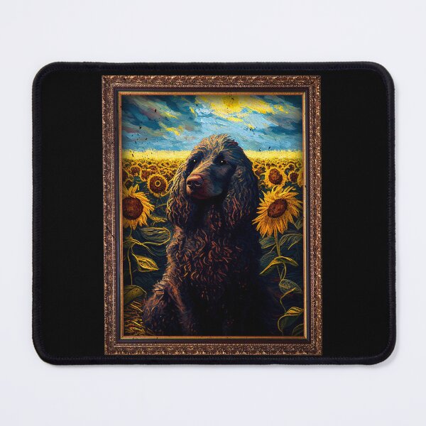 Item preview, Irish Water Spaniel Sunflower Painting Adorable Dog designed and sold by rafaeltto.