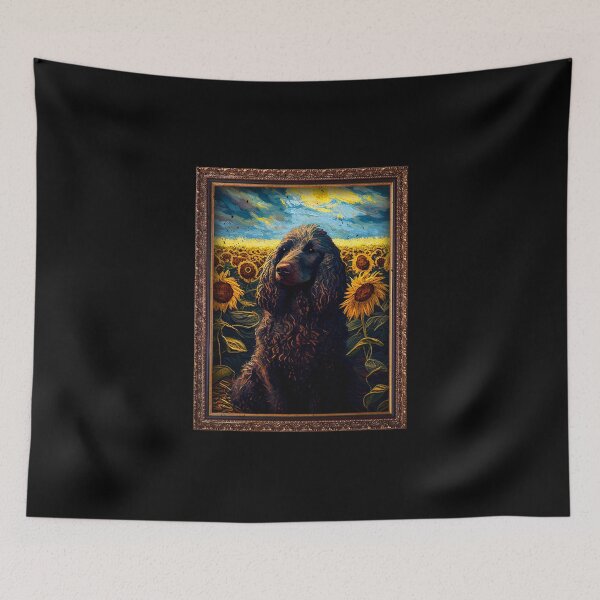 Item preview, Irish Water Spaniel Sunflower Painting Adorable Dog designed and sold by rafaeltto.