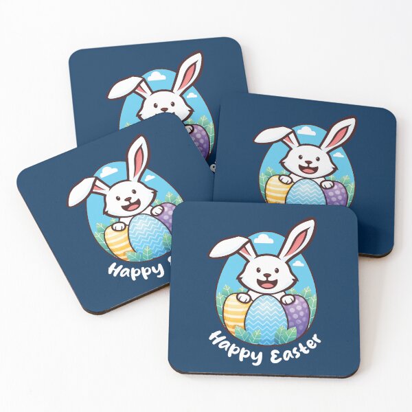 Item preview, Easter Bunny with Easter eggs (on dark colors) designed and sold by messy-nessie.