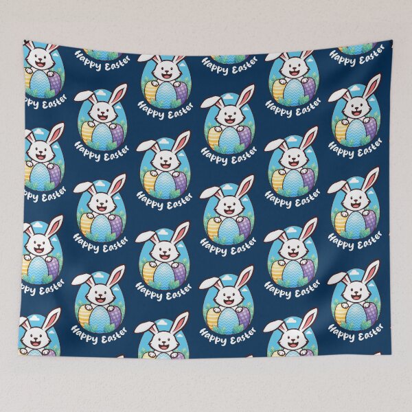 Item preview, Easter Bunny with Easter eggs (on dark colors) designed and sold by messy-nessie.