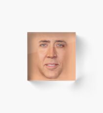 Nicholas Cage Pillow Face Acrylic Block