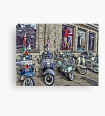 Mod scooters and 60s fashion Canvas Print