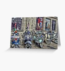 Mod scooters and 60s fashion Greeting Card