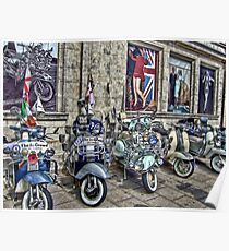 Mod scooters and 60s fashion Poster