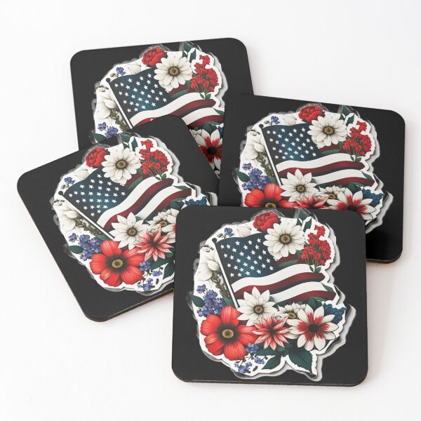 Item preview, usa flag usa flowers independence day designed and sold by Aroczan.