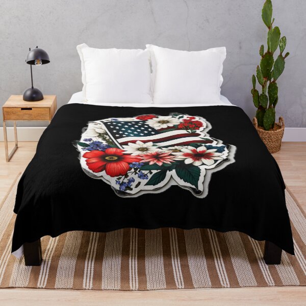 Item preview, usa flag usa flowers independence day designed and sold by Aroczan.