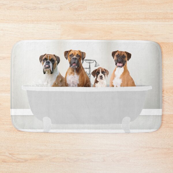 Item preview, Boxers in the bathtub: Boxer lover art. Share your love for boxers with home decor and more! designed and sold by Mrrs-co.
