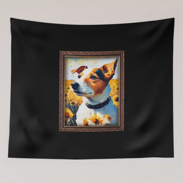 Item preview, Jack Russel Sunflower Painting Adorable Dog designed and sold by rafaeltto.