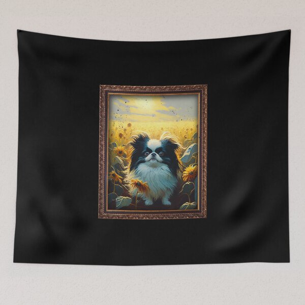 Item preview, Japanese Chin Sunflower Painting Adorable Dog designed and sold by rafaeltto.