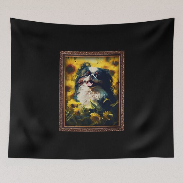 Item preview, Japanese Chin Sunflower Painting Adorable Dog designed and sold by rafaeltto.