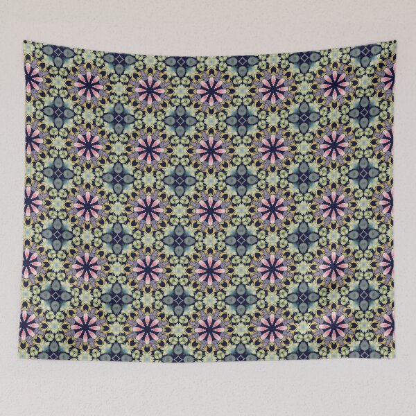 Item preview, Floral Bright Pink Green Artistic Mandala designed and sold by PRIMEPATTERN.