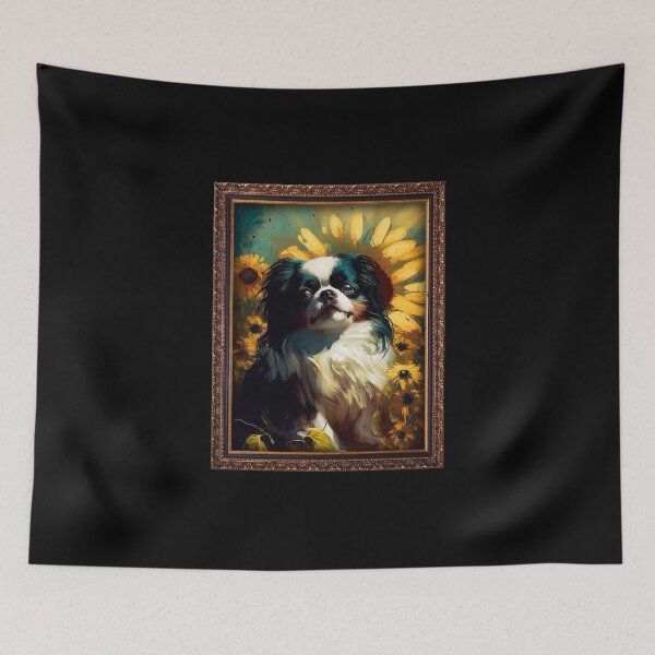 Item preview, Japanese Chin Sunflower Painting Adorable Dog designed and sold by rafaeltto.