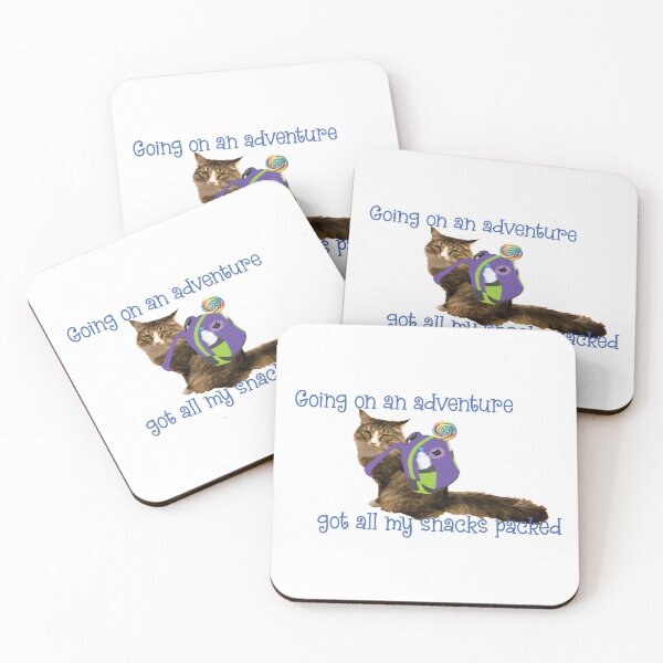 Item preview, Going on an Adventure got my snacks packed Maine Coon Cat Kitten designed and sold by StudioTanoshiiNeko.
