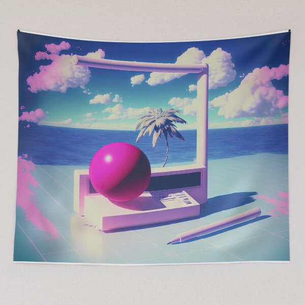Item preview, Digital Paradise: A Vaporwave Escape to Synthetic Worlds designed and sold by Mullet Monkey.