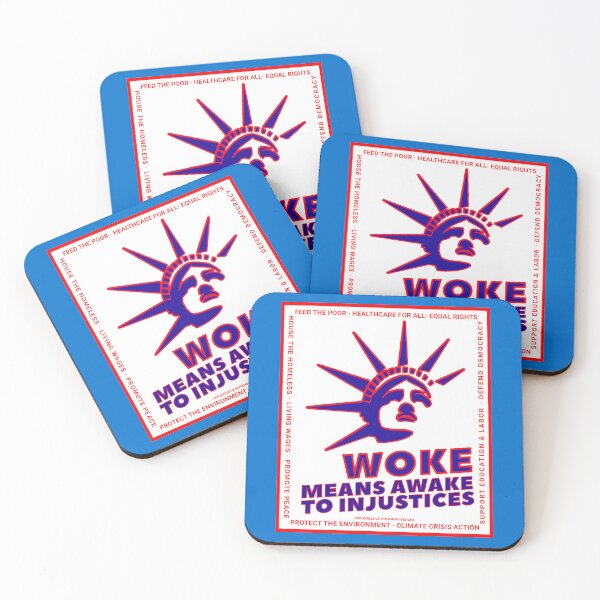 Item preview, PMD00697 Progressive Movement Designs Woke Liberty design shows you are woke and support progressive policy goals for progressive Democrats Independents and Bernie Sanders supporters designed and sold by ProgressiveLeft.