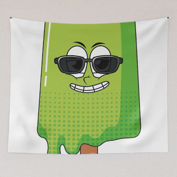 Item preview, ice cream cartoon character on white background designed and sold by Vivamarts.