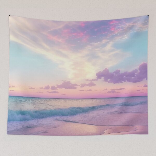 Item preview, Blue and Pink Sunset by the Beach designed and sold by Amalie A.