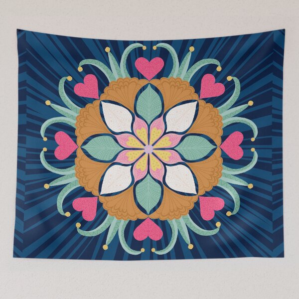 Item preview, Mandala_011_Navy Burst designed and sold by ElaMilkoDESIGN.
