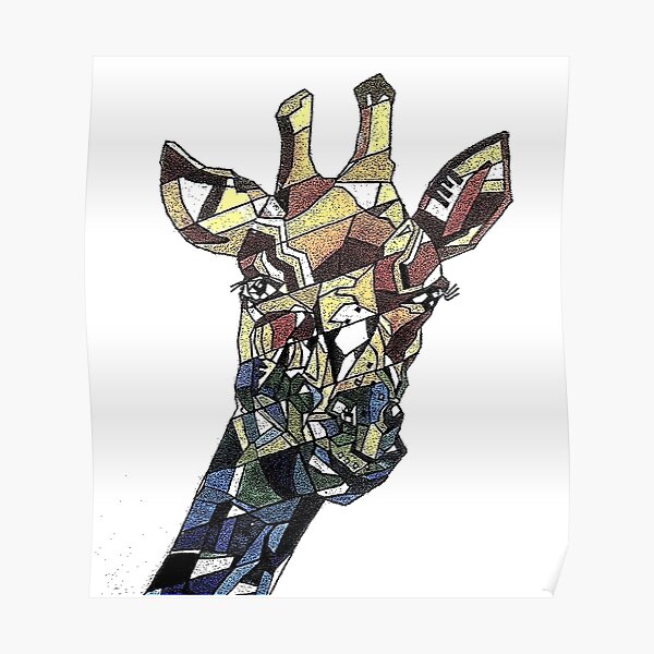 Cubism giraffe Poster