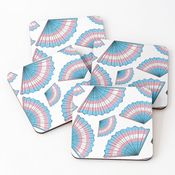 Item preview, Trans Flag Folding Fans designed and sold by Love-Ina.