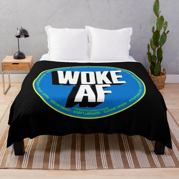 Item preview, PMD00707 Progressive Movement Designs funny WOKE AF design shows you are woke and support progressive policy goals for progressive Democrats and Independents and Bernie Sanders supporters designed and sold by ProgressiveLeft.