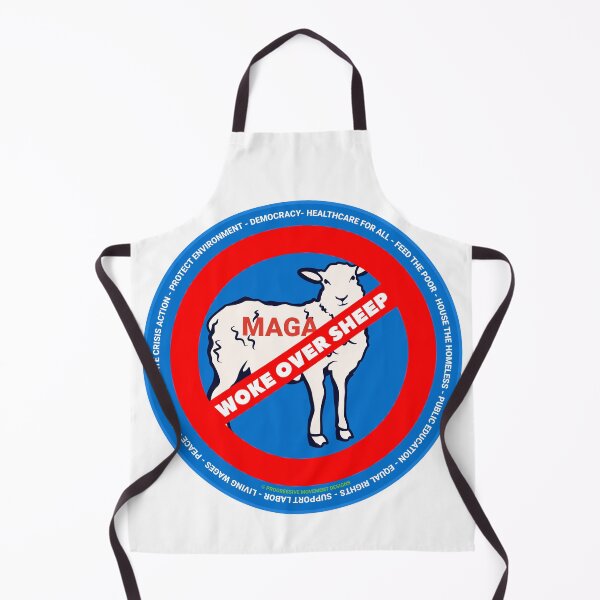 Item preview, PMD00709 Progressive Movement Designs Woke Over Sheep design shows you are woke support progressive policy goals for progressive Democrats Independents and Bernie Sanders supporters designed and sold by ProgressiveLeft.