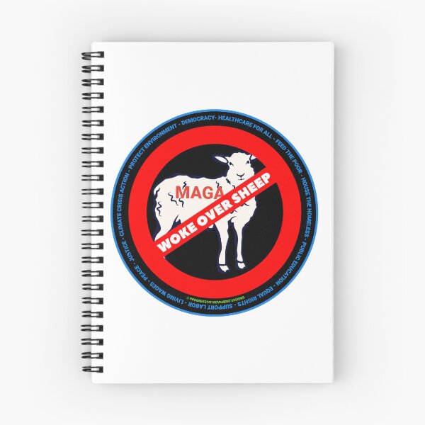 Item preview, PMD00710 Progressive Movement Designs Woke Over Sheep design shows you are woke support progressive policy goals for progressive Democrats Independents and Bernie Sanders supporters designed and sold by ProgressiveLeft.