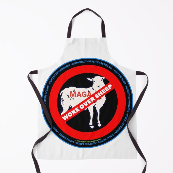 Item preview, PMD00710 Progressive Movement Designs Woke Over Sheep design shows you are woke support progressive policy goals for progressive Democrats Independents and Bernie Sanders supporters designed and sold by ProgressiveLeft.