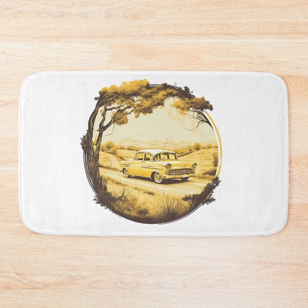 Item preview, Yellow vintage car cruising along the country road designed and sold by Xiangster987.