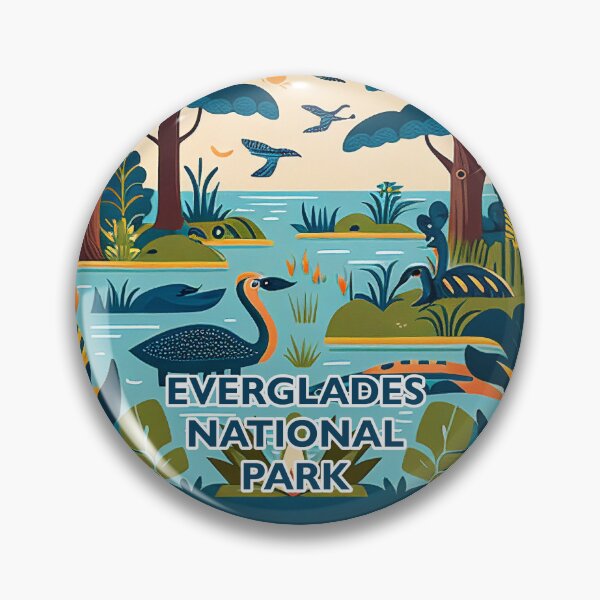 Item preview, Everglades National Park Scandinavian Folk Art Style Circle designed and sold by PikoApparel.