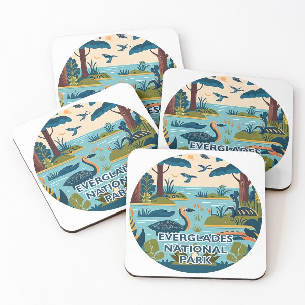 Item preview, Everglades National Park Scandinavian Folk Art Style Circle designed and sold by PikoApparel.