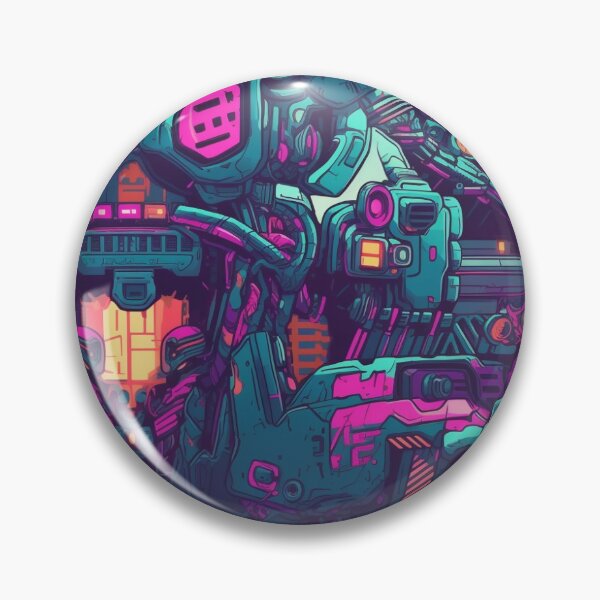 Item preview, Pattern Abstract Mecha Punk Robots Vibrant Colors designed and sold by Arncil.