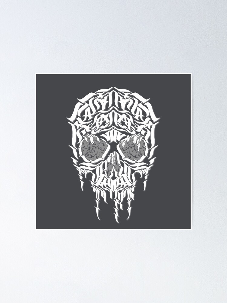 Skull Metal Calligraphy