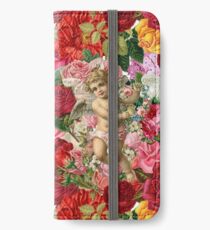 Victorian Cherub and Roses Chintzy Scrapbook Collage by Moose Disco iPhone Wallet/Case/Skin