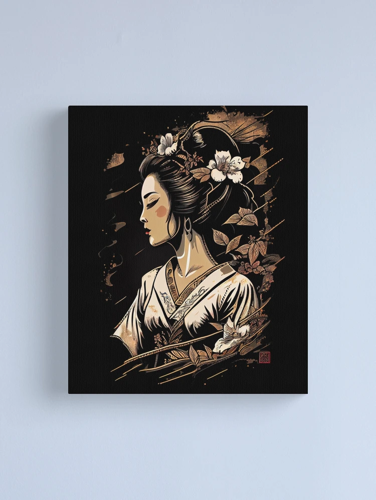 Vintage Japanese Geisha Retro Art Design | Canvas Print