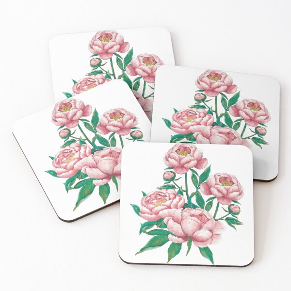 Item preview, Pink peony flower bouquet watercolor illustration designed and sold by Anggiena.