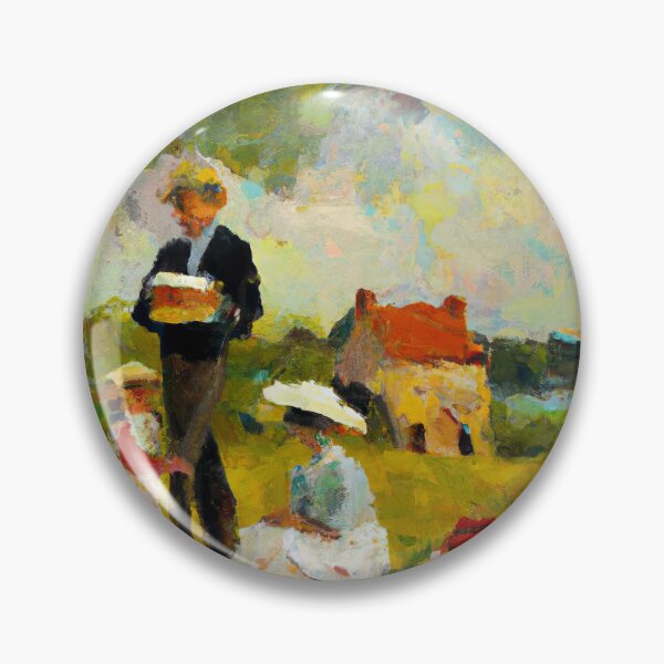 Item preview, Impressionist french countryside family picnic print designed and sold by venerateprints.