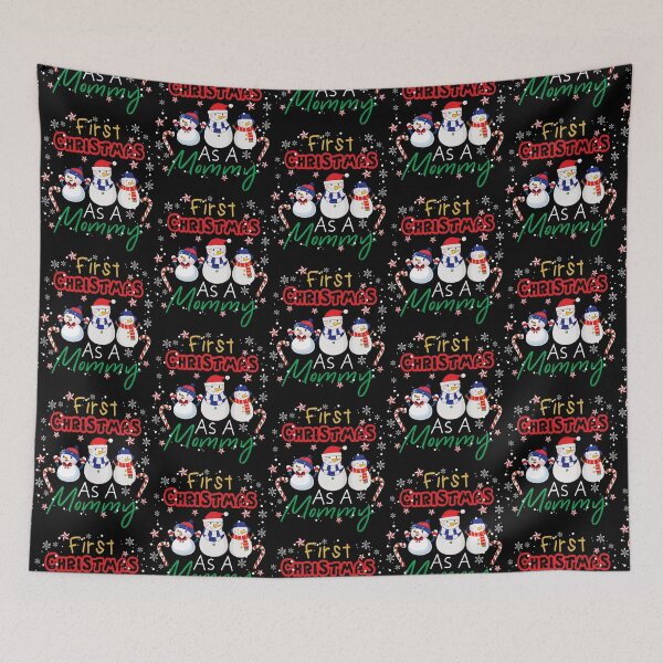 Item preview, First Christmas As A Mommy - Funny Snowman Family Gift , Funny Christmas Gift For Mom designed and sold by heribertokane.