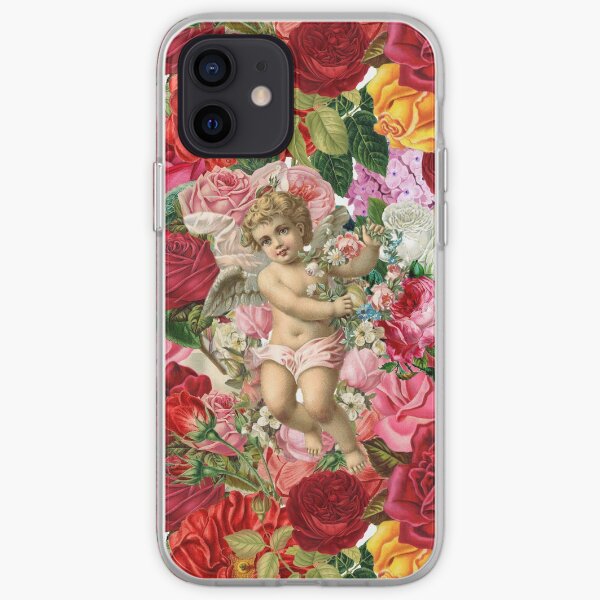 Victorian Cherub and Roses Chintzy Scrapbook Collage by Moose Disco iPhone Soft Case