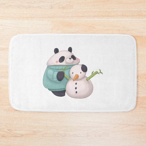 Item preview, Giant Panda Bear with a Winter Snowman   designed and sold by heribertokane.
