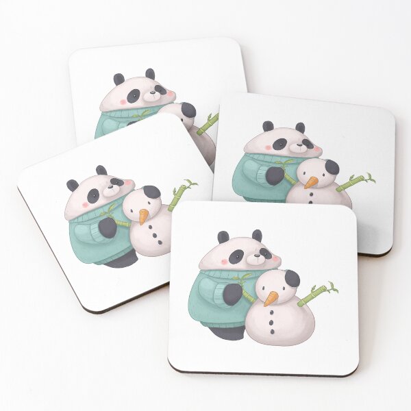 Item preview, Giant Panda Bear with a Winter Snowman   designed and sold by heribertokane.