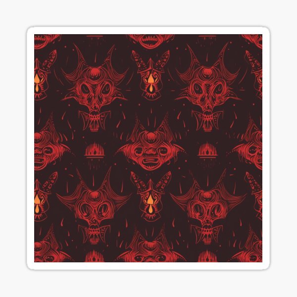 Sticker - Gothic Style Demon Dark Red Punk Stickers