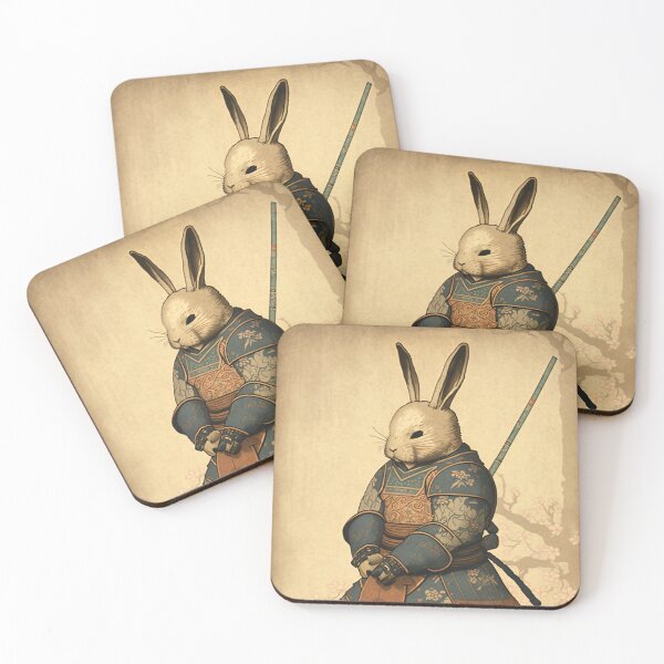 Item preview, Easter Bunny Samurai White Rabbit designed and sold by entwithanaxe.