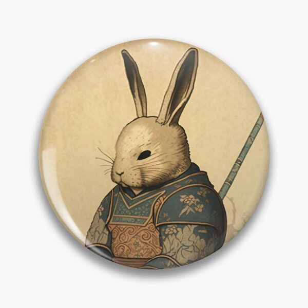 Artikelvorschau, Osterhasen-Samurai-weißes Kaninchen entworfen und verkauft von entwithanaxe.